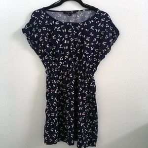 Forever21 Cherry Printed Mini Dress in Navy